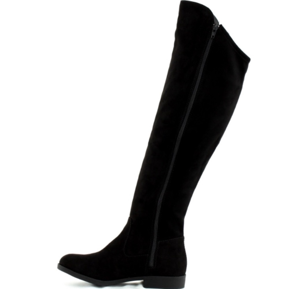 Over the Knee Black Suede Boots